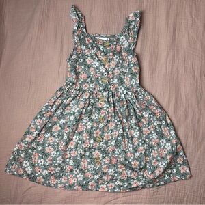 Little Lass Girls Dress 4T Floral Button Front Ruffle Sleeves Summer Spring